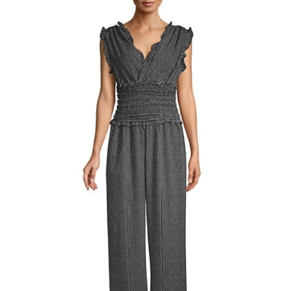 XL Max Studio Women Polka Dot Smocked Waist Jumper